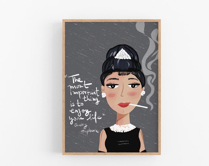 Nursery Wall Art // New Baby Girl Gift, Audrey Hepburn Art Print, feminist Nursery Decor