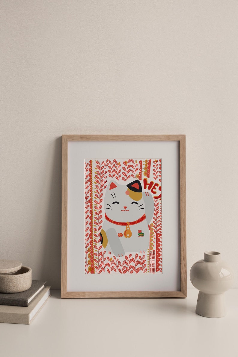 Good Luck Gift // Maneki Neko Art Print image 2