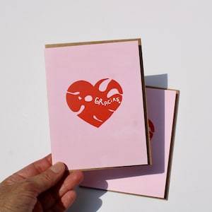 Carte de voeux Gracias, cartes de remerciement, Monstera