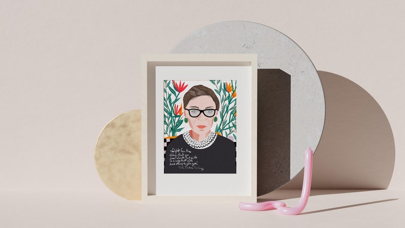 The Notorious RBG Art Print // Ruth Bader Ginsburg Cubicle Decor for Lawyers, Lawyer's Gift, Law office wall art image 3