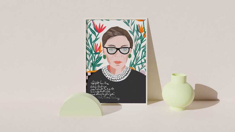 The Notorious RBG Art Print // Ruth Bader Ginsburg Cubicle Decor for Lawyers, Lawyer's Gift, Law office wall art image 5
