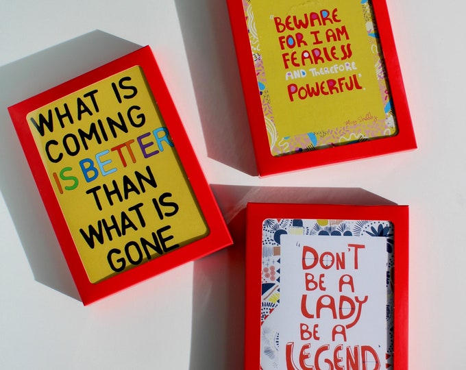 New Job Gift // Affirmation Greeting Cards, Feminist Quote, Typographic Art, BFF Gifts