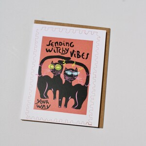 Motiverende wenskaart Witchy Vibes: optimistisch Spaans briefpapier 'Se Feliz' voor afstuderen