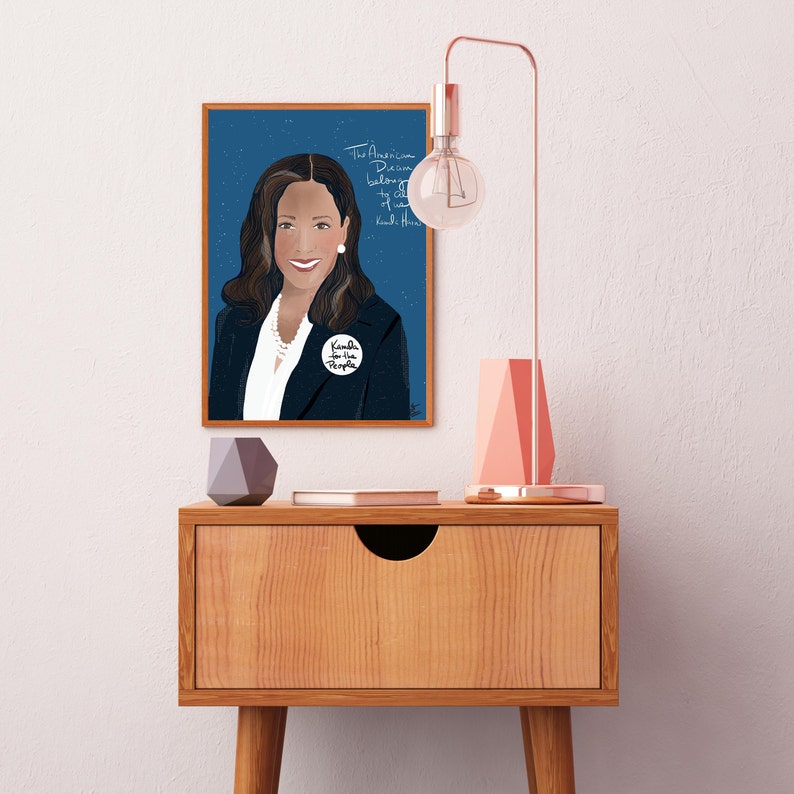 Kamala Harris Portrait, Feminist Art print for Cubicle Decor image 3