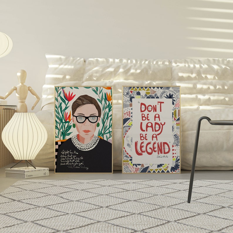 The Notorious RBG Art Print // Ruth Bader Ginsburg Cubicle Decor for Lawyers, Lawyer's Gift, Law office wall art image 2