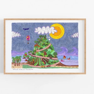 Nicaragua Mombacho Volcano Travel Print: Cubicle Decor, Wanderlust Wall Art, Father&#39;s Day Gift