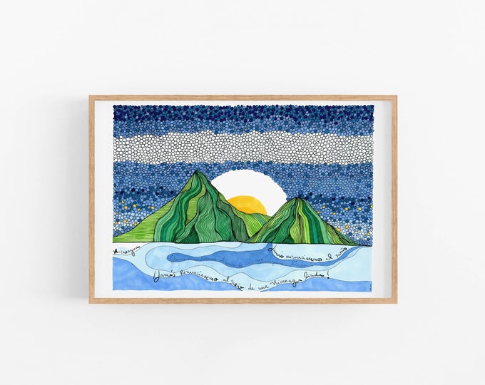 Nicaragua Art Print, Wall Art Nicaraguan Flag Print