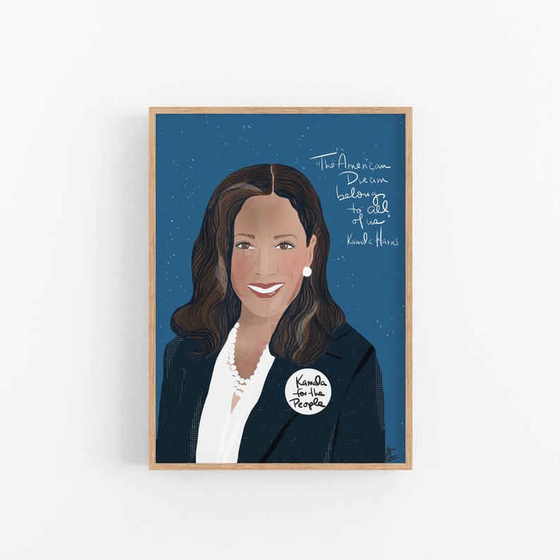 Kamala Harris Portrait, Feminist Art print for Cubicle Decor image 2