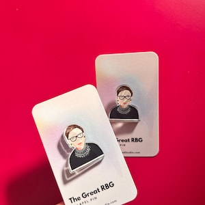 Ruth Bader Ginsburg Enamel Pin - Empowering Feminist Accessory for Lawyers, Activists, and Legal Scholars