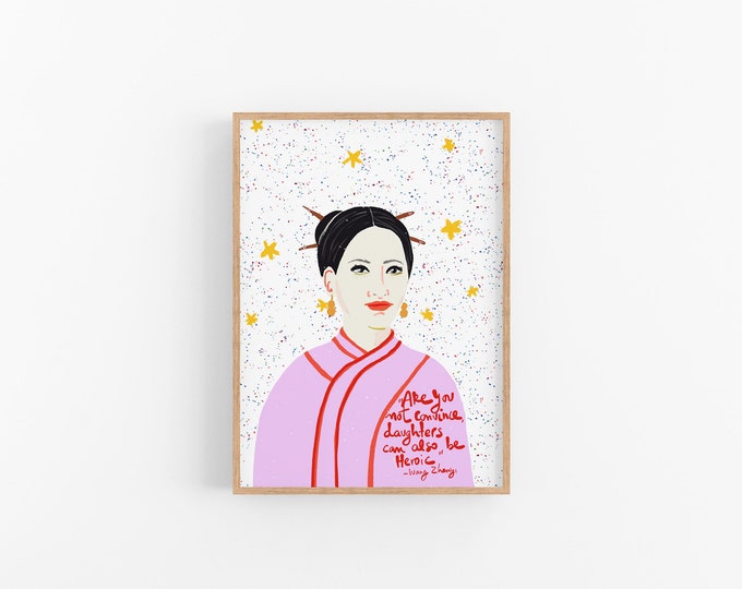 Wang Zhenyi Portrait, Iconic Women in history, Girl in Stem Inspiration, Inspirational Posters, Dorm Room Decor