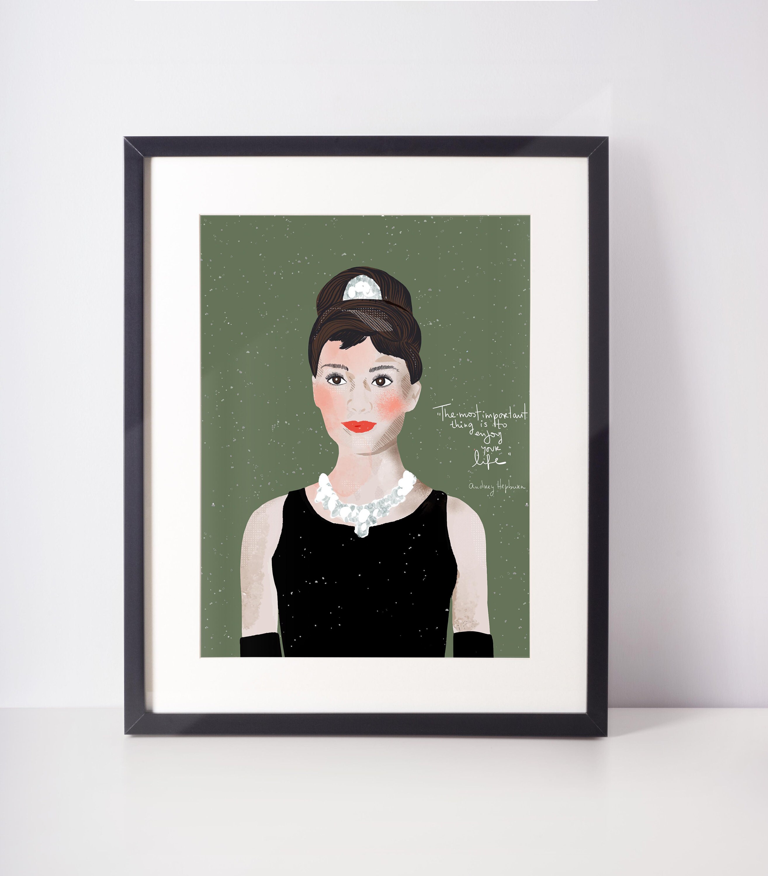 Audrey Hepburn Portrait Mordern And Colorful Wall Art