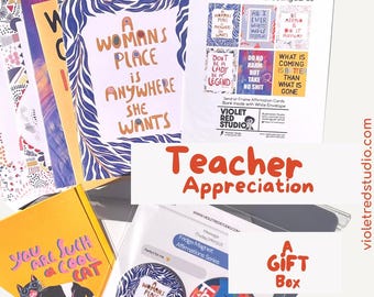 Teacher Appreciation Gift Box: Affirmation Cards & Fridge Magnets