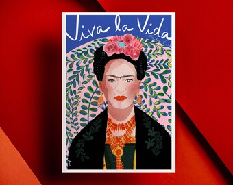 Frida Kahlo Art Print, Viva la Vida Quote