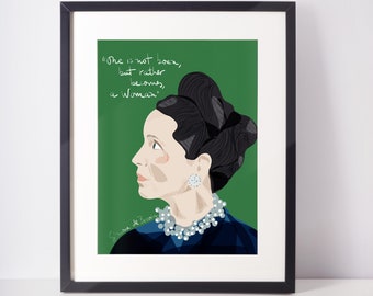 Simone de Beauvoir Art Print, Feminist Quote Wall Art