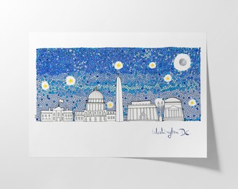 Washington DC Skyline Art Print: Cityscape Wall Decor, Travel Gift
