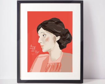 Virginia Woolf  Art Print, Writer's Gifts