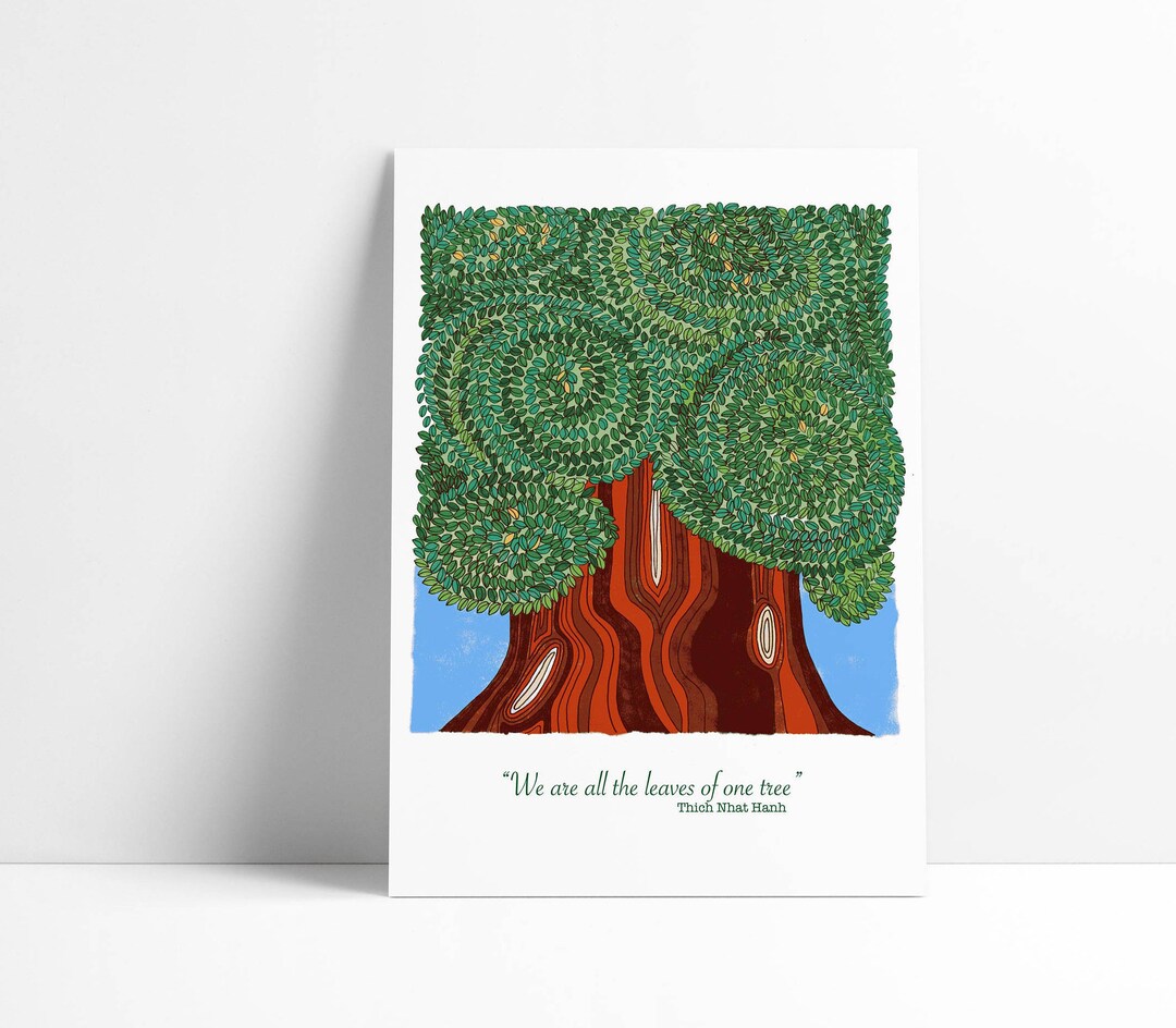 Inspirational Tree Leaves Quote Print: Wall Art for Bedroom, Dorm ...