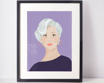 Meryl Streep Art  Print, LadyBoss Gift