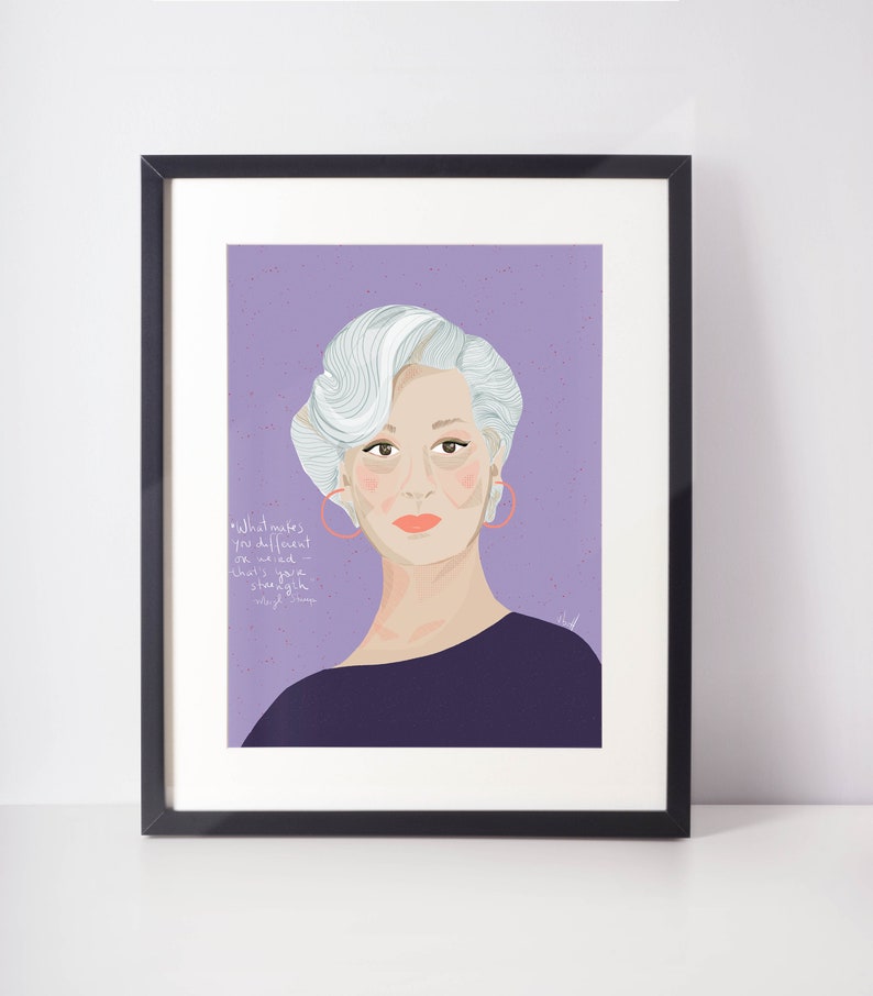 Meryl Streep Art Print, LadyBoss Gift image 1