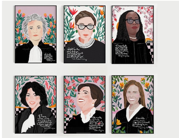 Supreme Court Women Art Print Set – Lawyer Office Decor Gift