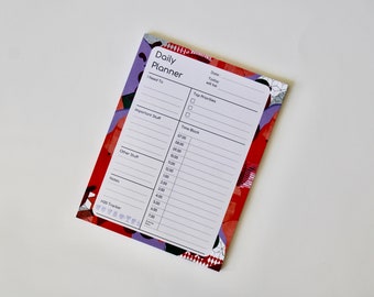 Letter size Fiery Red Daily Planner 50 page notepad