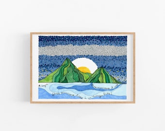 Nicaragua Landscape Art Print: Skyline World City Travel Decor for Cubicle, Home, Gifts