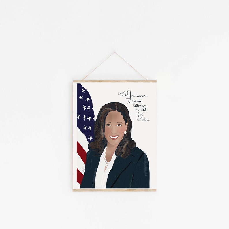 Kamala Harris Portrait, Feminist Art print for Cubicle Decor image 5