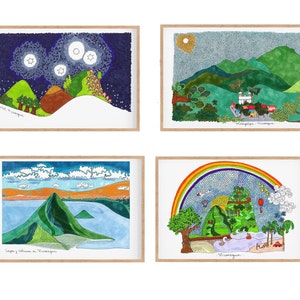 Set of 4 Prints | Nicaragua | Fun Cubicle Decor | Father's Day Gift