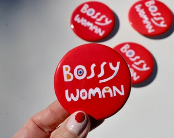 Bossy Woman Backpack Button