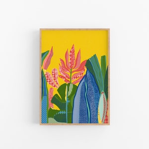Summer Greenery Wall Art, Yellow Bedroom Art Print, Pick Me Up Gift, Cubicle Decor image 2