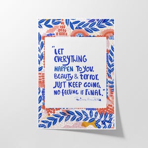 Rainer Maria Rilke Quote Art Print – Let Everything Happen to You Inspirational Wall Decor