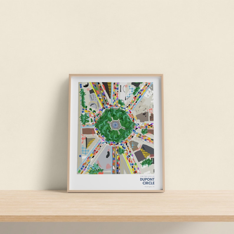 Dupont Circle Map, Cubicle Decor, Travel prints image 1