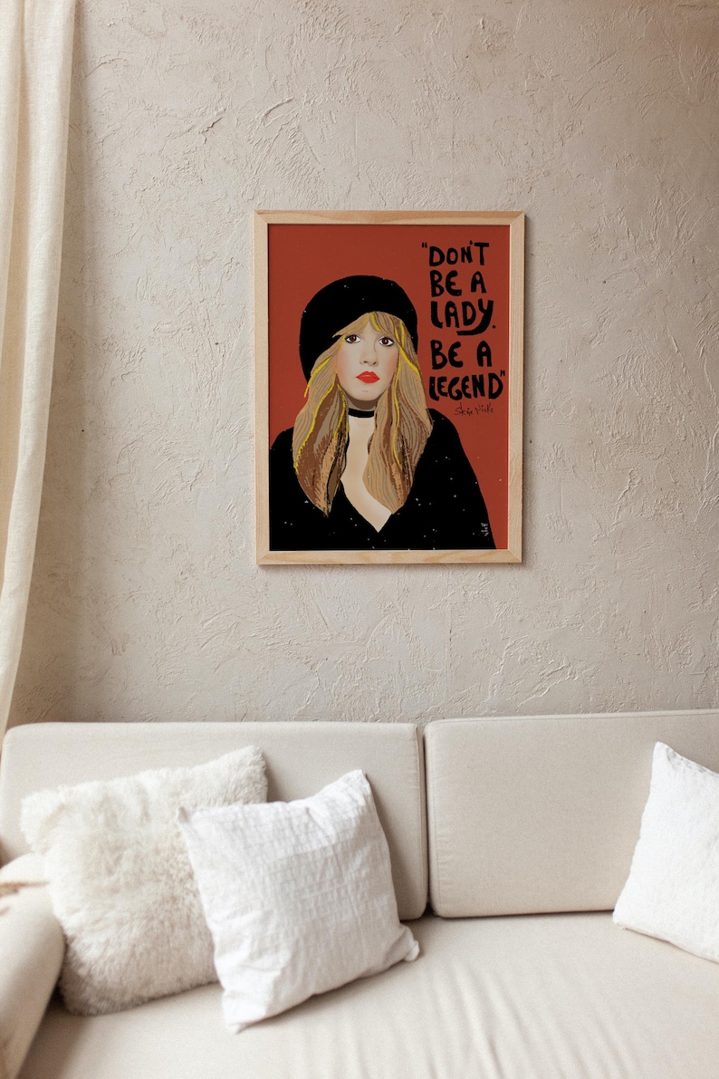 STEVIE NICKS Inspired portrait, Don't be a lady be a legend Art Print image 2