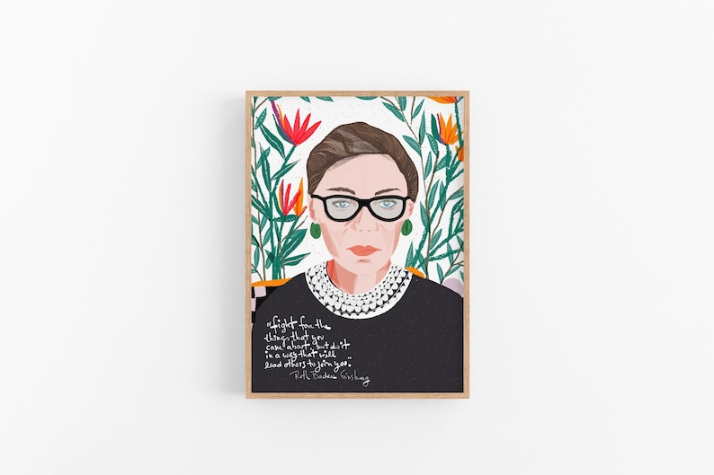 The Notorious RBG Art Print // Ruth Bader Ginsburg Cubicle Decor for Lawyers, Lawyer's Gift, Law office wall art image 1