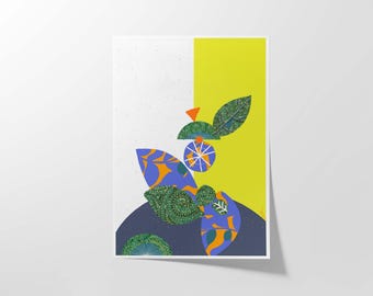 Energizing Chartreuse Wall Art Print: Vibrant Cubicle & Office Decor,  Abstract Minimal Home Accent