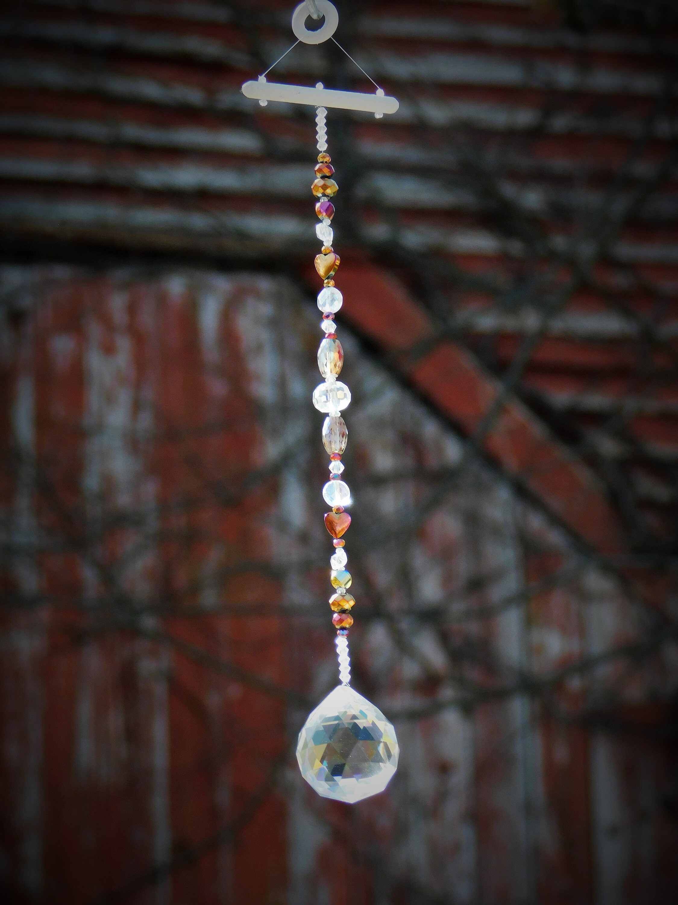 Crystal Suncatcher Faceted Glass Orb Window Suncatcher Etsy