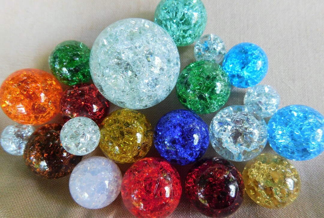 20 Pieces 'sample Pack 3' Cracked Marbles Fried Etsy