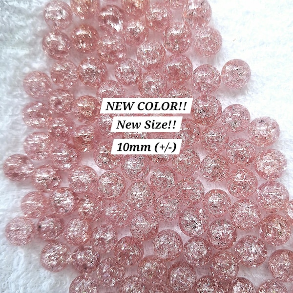 10mm - 10pcs Cracked Marbles, "Pinkish Mauve" Fried Marbles, Cracked Fried Marbles, Old Fashion Marbles, Glass Cracked Marbles, Game Marbles
