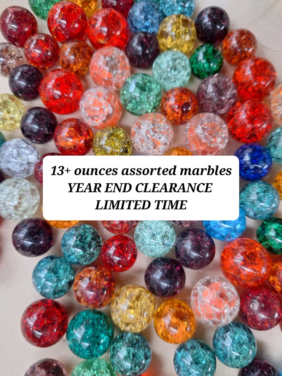 13mm to 16mm 88 Cracked Marbles Fried Marbles YEAR END Etsy