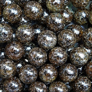 14mm - 10 Cracked Marbles, Fried Marbles 9/16", Chocolate Brown Cracked Fried Marbles, Old Fashion Marbles
