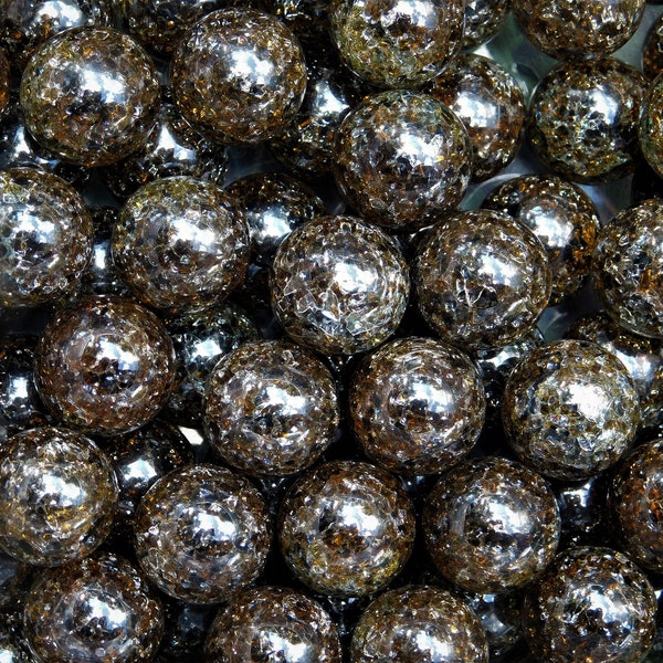 14mm - 10 Cracked Marbles, Fried Marbles 9/16", Chocolate Brown Cracked Fried Marbles, Old Fashion Marbles