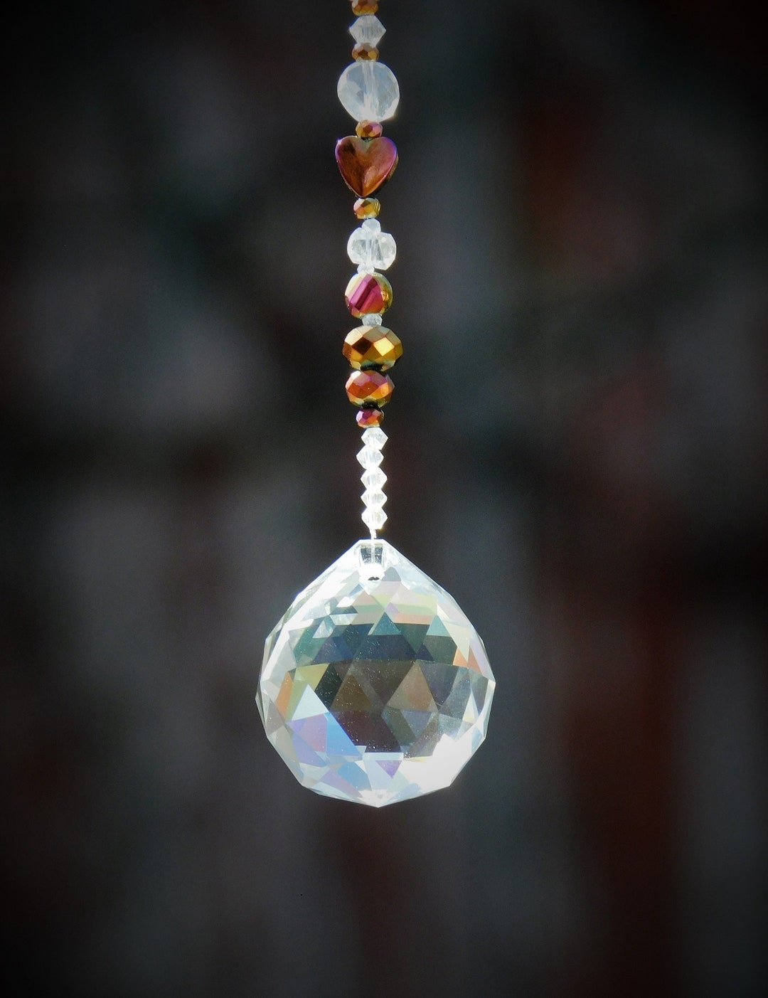 Crystal Suncatcher Faceted Glass Orb Window Suncatcher Etsy UK