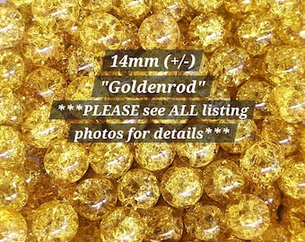 10 pcs - 14mm  Cracked Marbles, Vintage Style marbles, "Goldenrod",Game Pieces, Marbles for Projects, Old fashioned Marbles, 9/16", 10 pcs