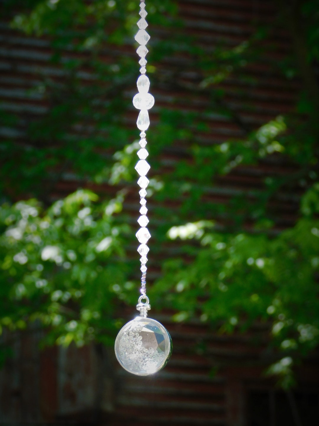 Crystal Suncatcher Faceted Glass Orb Window Suncatcher Etsy