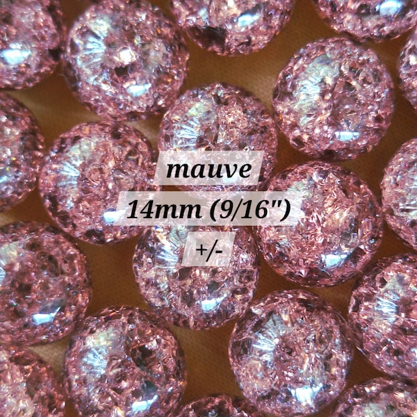 14mm - 10 pcs. 'Mauve' Cracked Marbles 9/16" (+/-), Fried Marbles, Cracked Fried Marbles, Old Fashion Marbles, Fried Cracked Marbles, Glass