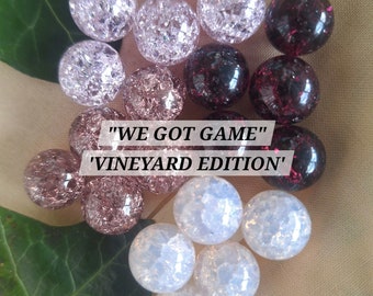 14mm - 20 pcs. 'We Got Game' Vineyard Edition, Cracked Marbles, Fried Marbles 9/16", Game Marbles, Old Fashion Marbles, Glass Marbles, 20 pc