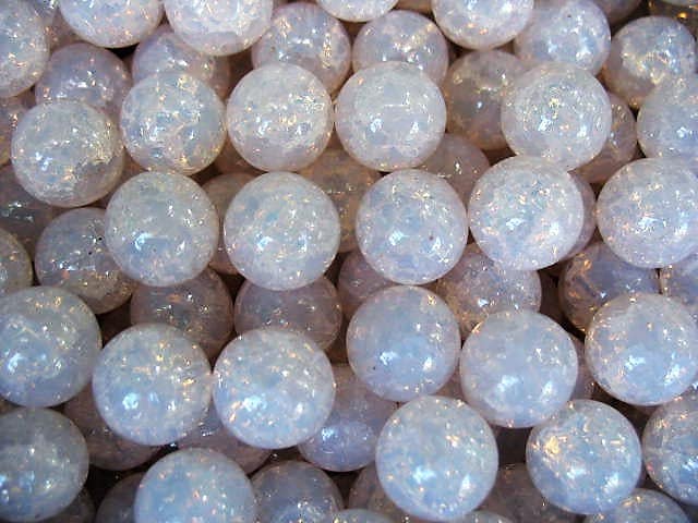 14mm - 10 Cracked Marbles, Fried Marbles, Translucent Pink Opal Cracked Fried Marbles, Old Fashion Marbles