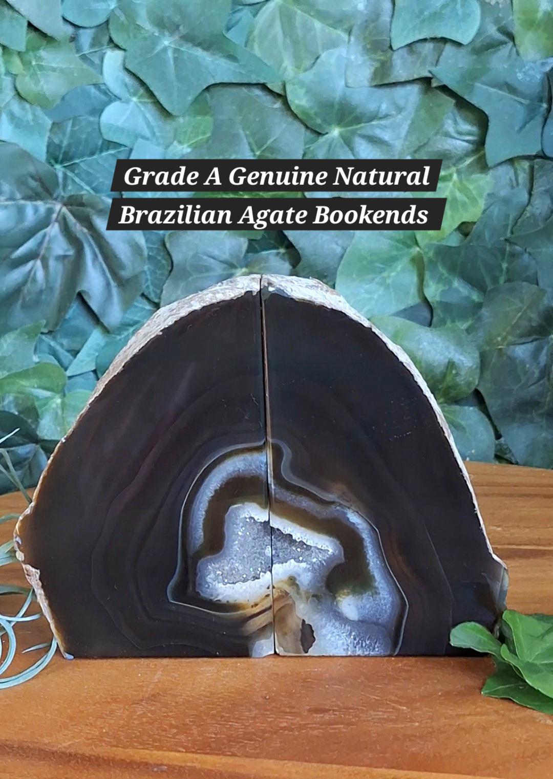 Grade A Genuine Brazilian Agate Bookends, Agate Bookends, Stone Bookends, Geode Bookends, Rock Bookends, Reversible Bookends, Bookends