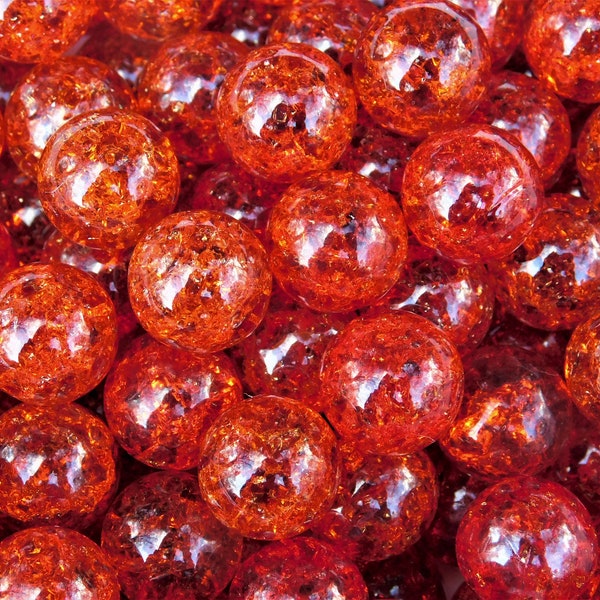 13.5-14mm  Cracked Marbles, Fried Marbles 9/16", Glowing Ember  Cracked Fried Marbles, Old Fashion Marbles, Fried Cracked Marbles, 10 Pieces