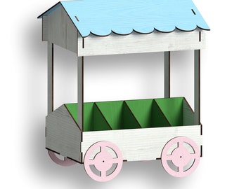 Candy Cart Laser Cut Files: Vector Model (Digital Download)